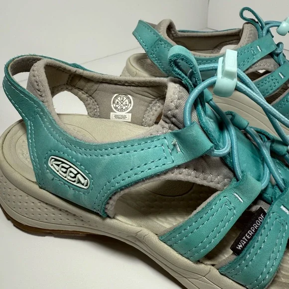 KEEN Astoria West Women’s Sz 7.5 Blue Glass Leather Hiking Shoes Waterproof - Picture 3 of 9